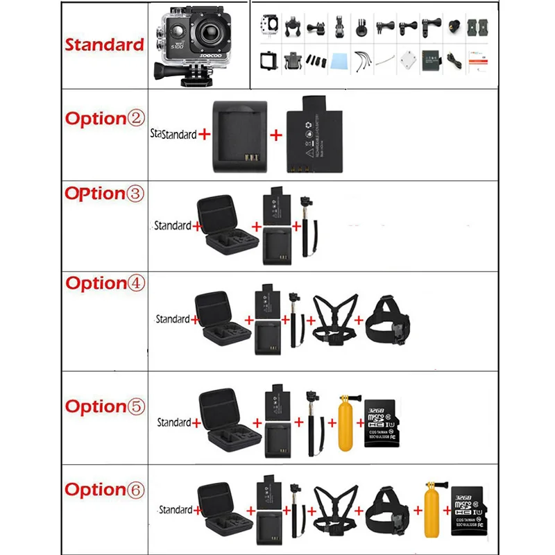 SOOCOO экшн Камера S100, 4 K, Wi-Fi, NTK96660 Водонепроницаемый возможностью погружения на глубину до 30 м встроенный гироскоп с gps удлинитель(gps модели не входят в комплект) Спортивные Камера