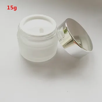 

(20pcs/lot)15g Frosted glass facial cream bottle, Hand cream jar,15cc DIY cosmetics packing bottle