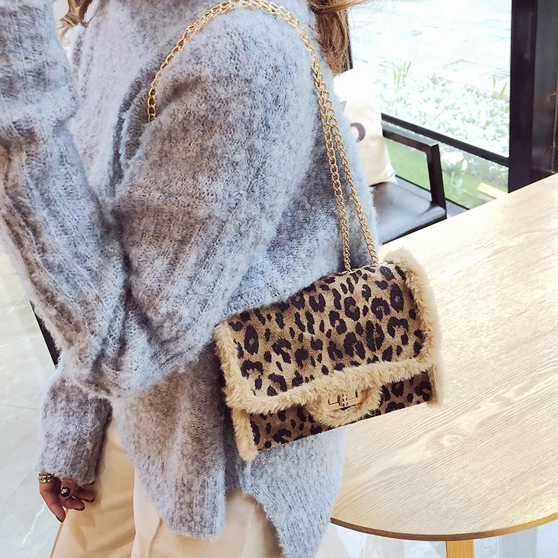 2019 весенние женские модные Леопардовый принт пэтчворк сумки на плечо женские цепи винтажные сумки через плечо женские сумки-мессенджеры