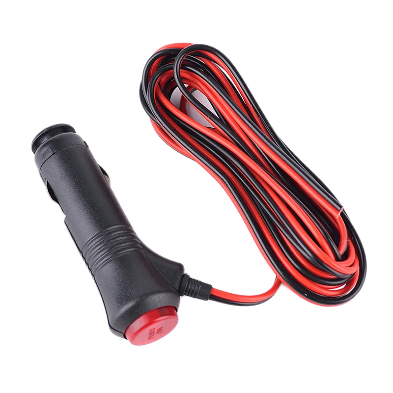 1.5m 12V/24V Universal Car Cigarette Lighter Power Cord Connector with Switch Button Car Cigarette Cable Accessories