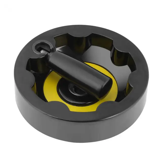1Pcs Revolving Handle Hand Wheel Lathe Milling Machine Inside Ripple Hand Wheel W/ Revolving Handle Grip Plastic 12 x 125mm