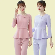 Новое поступление, медицинский женский набор из топов и штанов, Спецодежда для салона красоты, одежда для больниц, стоматологическая клиника, платья, униформа медсестры