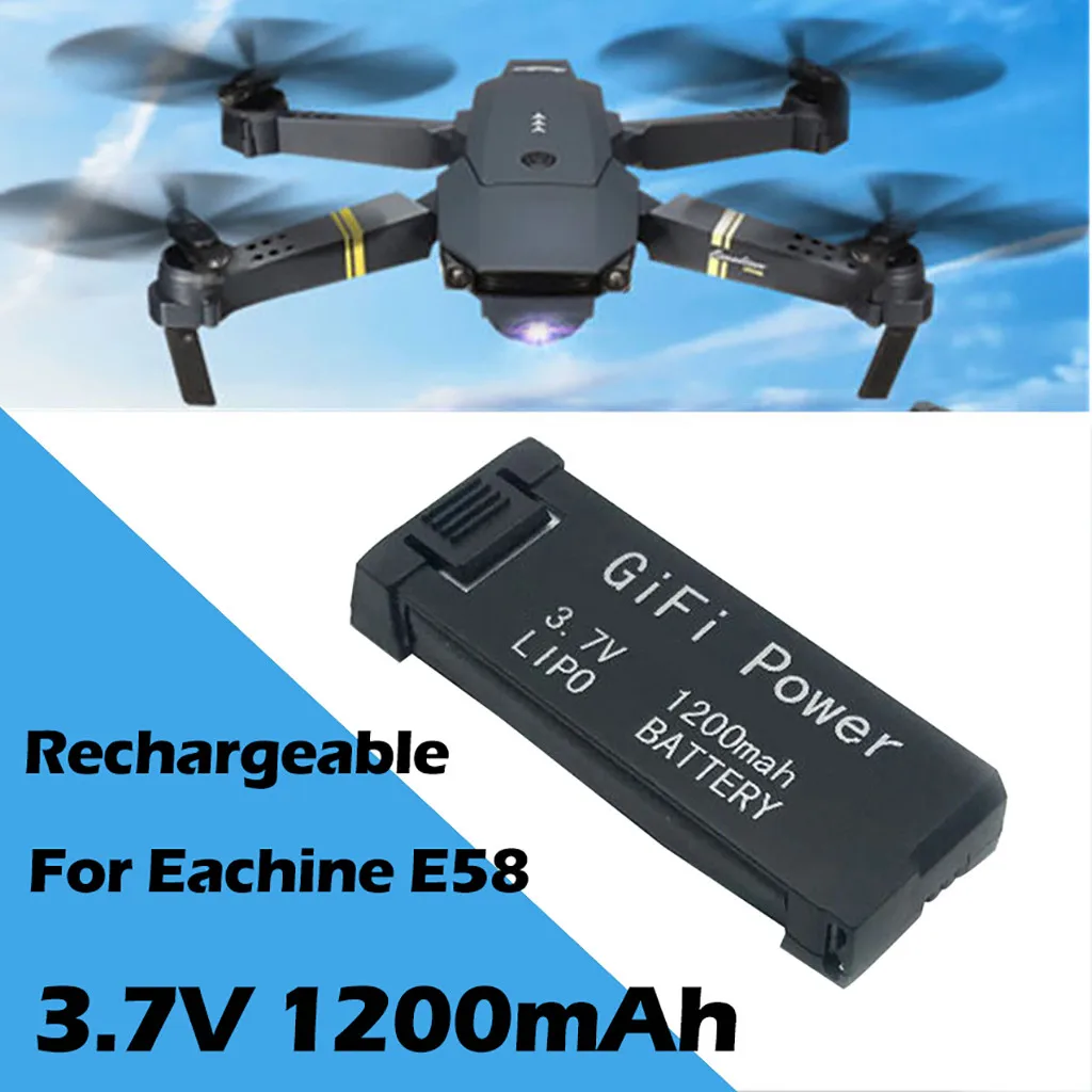 

MUQGEW Improved 3.7V 1200mAh Lipo Battery For Eachine E58 RC Drone Spare Part