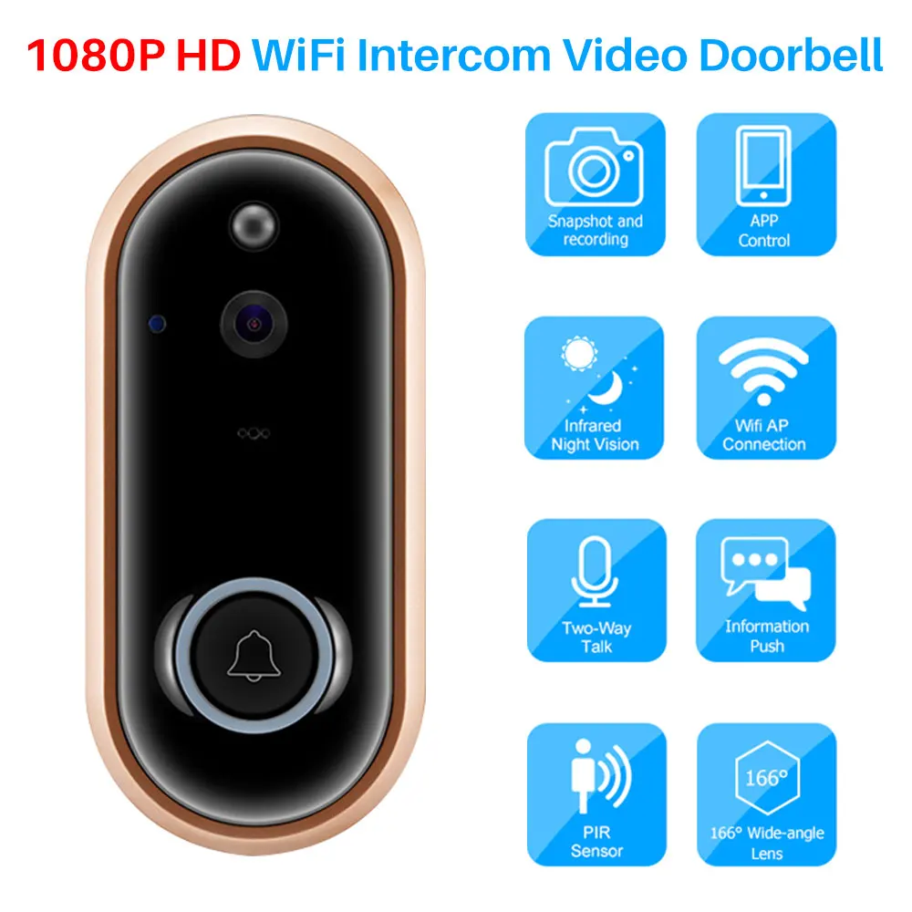 Беспроводная камера видеонаблюдения 1080P HD Wi Fi|Видеодомофон| |