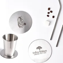 4 шт. нержавеющей стальной подстаканник для напитков лося Фламинго металлический нескользящий термос чашки коврики держатель кофейные кружки круглые подушечки Бар Декор