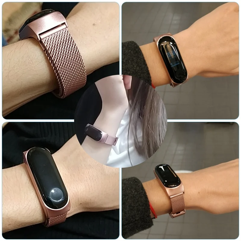 Металлический ремешок mi lans для Xiaomi mi band 3, умный Браслет mi band 3, браслеты из нержавеющей стали Pulseira Band для Xiaomi mi Band 3