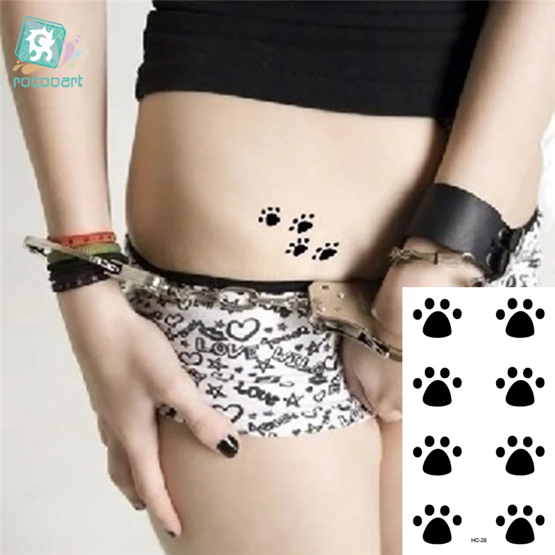 

HC1028 Harajuku Waterproof Simple Teddy Bear Paw Pattern Scar Cover Water Transfer Temporary Flash Fake Tattoos Sticker New