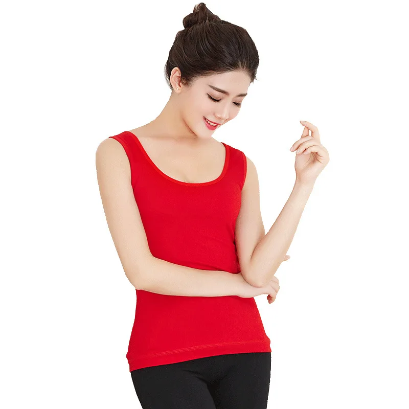 Autumn And Winter Plus Velvet Warm Vest Underwear Slim Stretch Female Body Shaping Bottom Round Neck Soft | Женская одежда