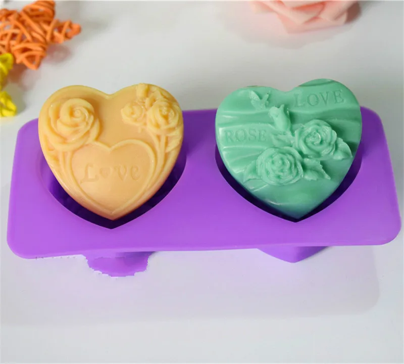 

Flower Pattern Heart Shape Soap Mold Handmade Silicone Soap Mould