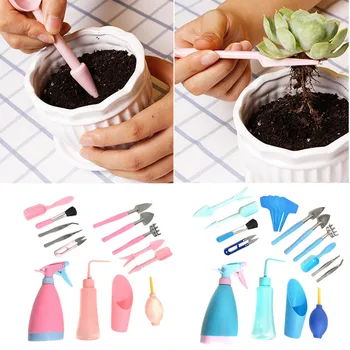 

Behogar 19PCS Mini Garden Planting Tools Set Kit for Digging Loosening Transplanting Watering Flower Succulent Potted Plants