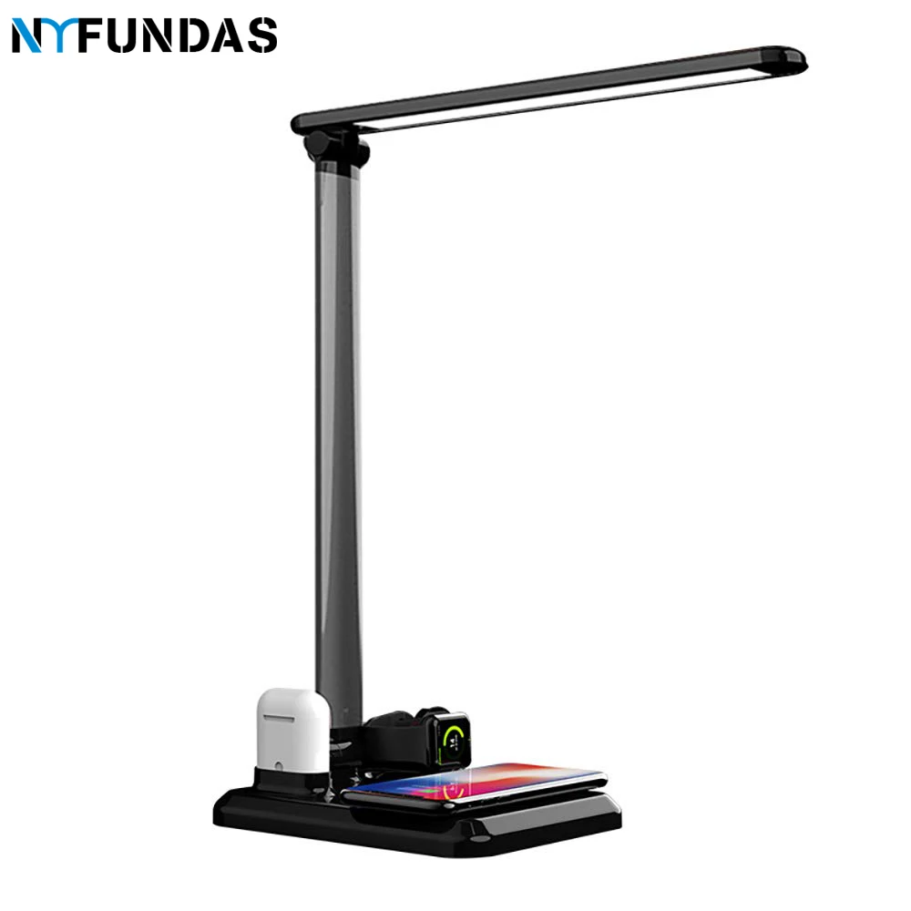 

NYFundas Wireless LED Desk Lamp Holder Station Charger 10W For Apple Watch Series 4 3 2 Iphone XS MAX XR 8 Plus X Iwatch airpods