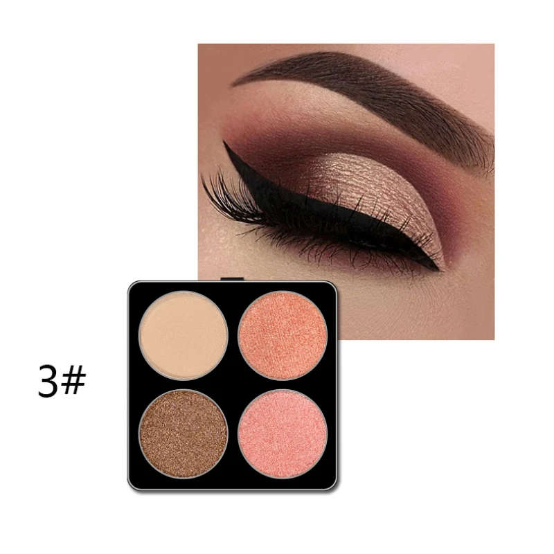 Mini 4-Color Eyeshadow Palette Waterproof Not Blooming Eyeshadow DIY Replaceable Eyeshadow Box