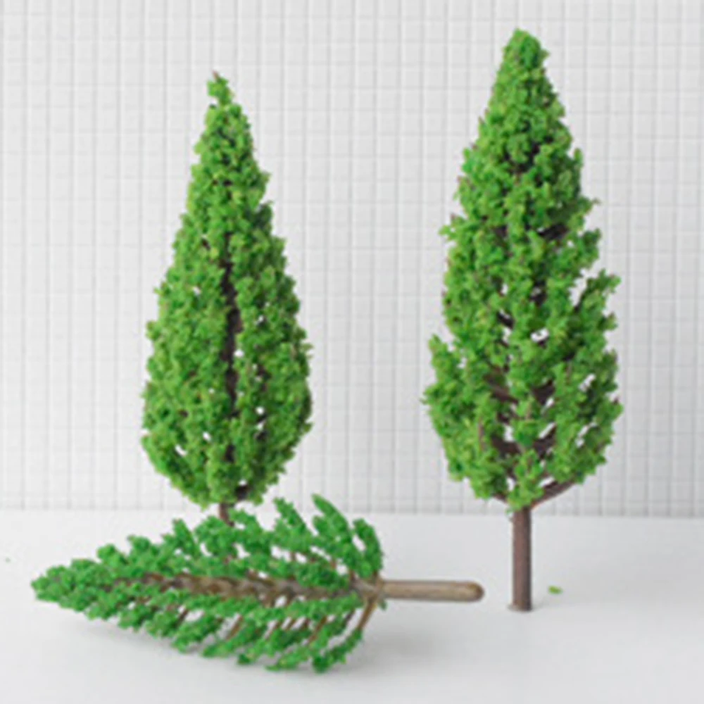 20pcs/lot New 4.5-16cm Model Trees Tower Shaped Green Trees Model Garden Railway Scenery Layout