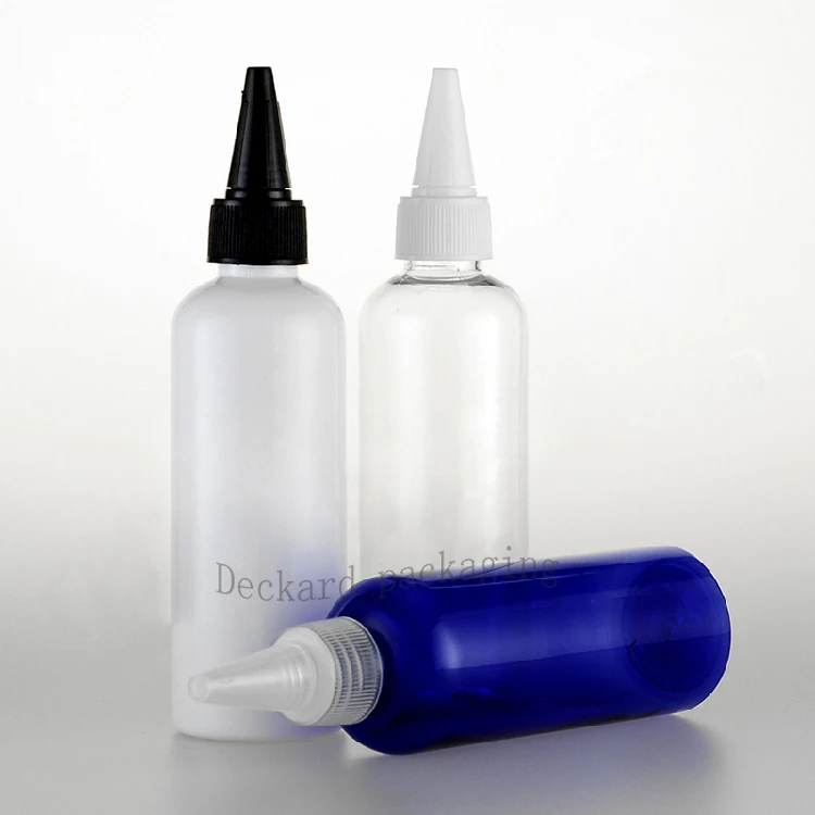 

100ml 50pcs/Lot pointed Cap Plastic Bottles Dropper Essence Oil or Liquid Lotion Case Container with Assorted Body