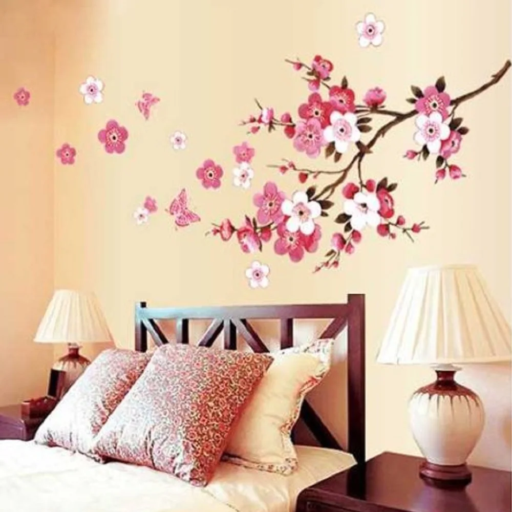 DIY Wall Sticker Cherry Blossom Vinyl Wall Decals Removable Stickers