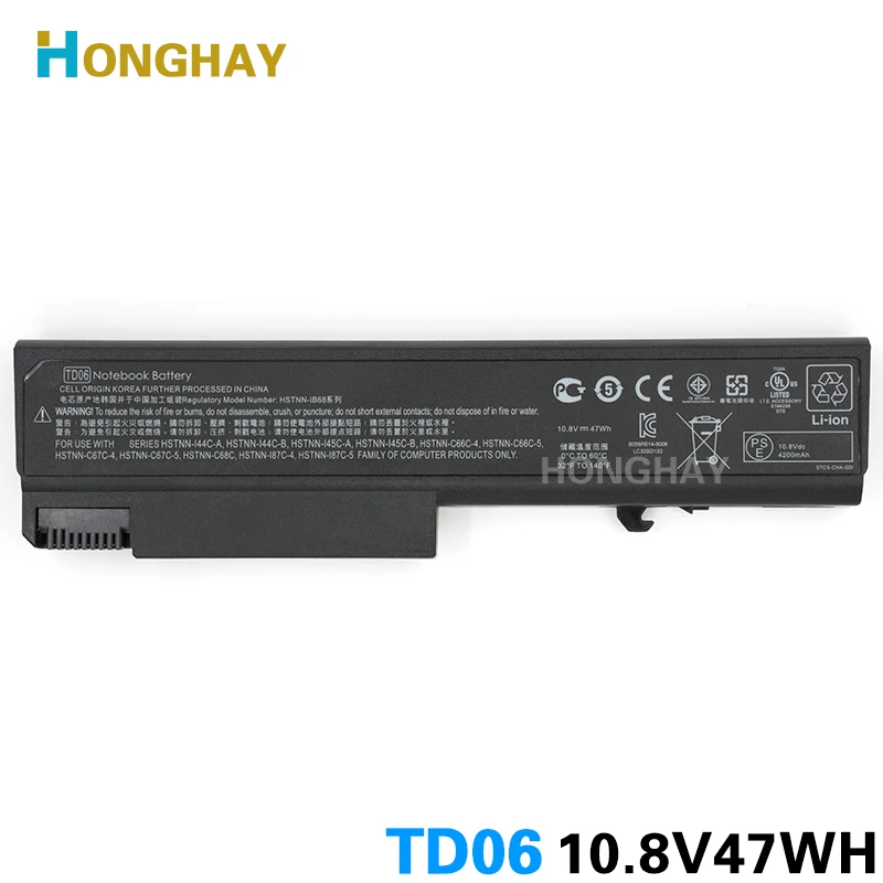 Оригинальный аккумулятор Honghay TD06 для ноутбука HP 6535B 6500B 6930p 6730B 6735B 6530B 8440P 8440 Вт 6440B