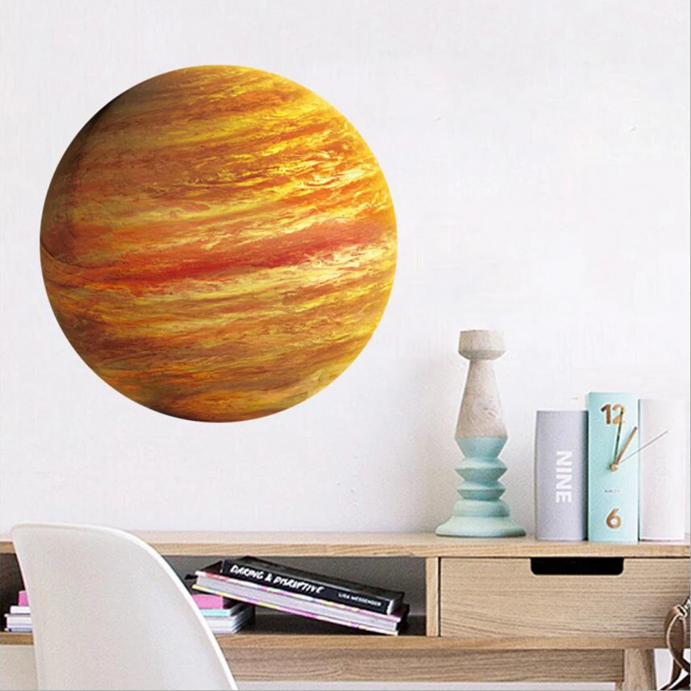 1 шт. Солнечный Юпитер Сатурн Нептун уран земля Венера Марс, Меркурий светящиеся планеты наклейки на стену солнечная система наклейки для детской комнаты - Цвет: Jupiter 28 x 28 CM