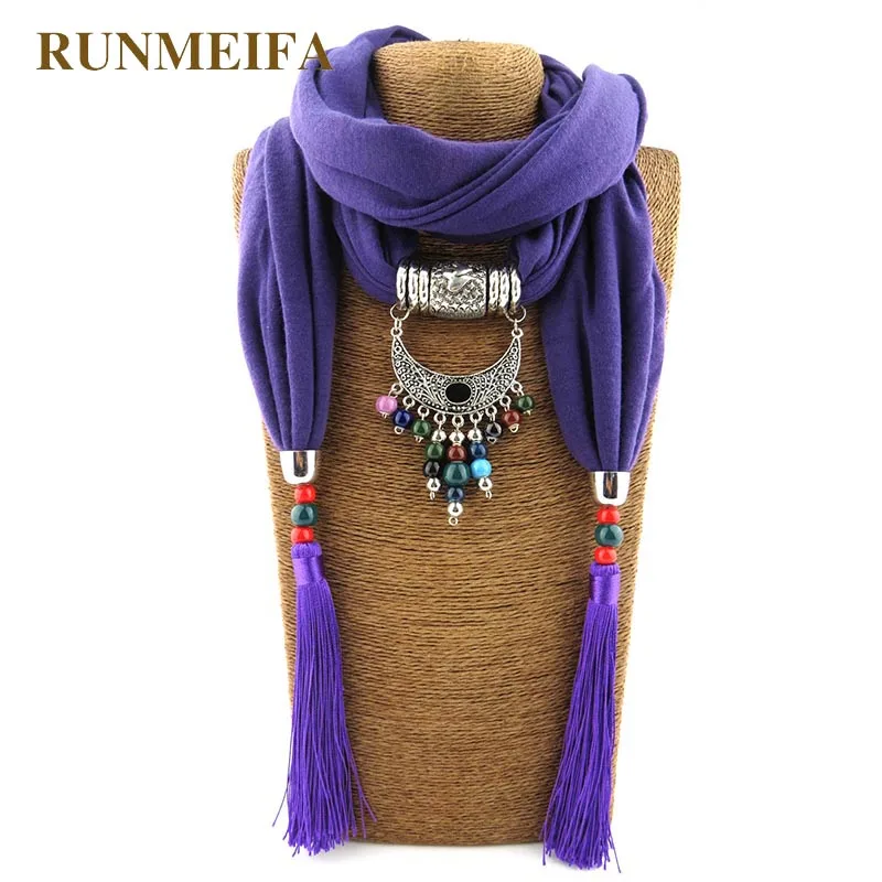 Женский шарф из полиэстера и хлопка 180x40cmPure новый дизайн|tassel pendant|pendant necklacescarf