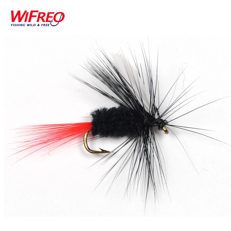 10 шт. бесплатная коробка черно-белые крылья форель рыбалка может лететь сухая