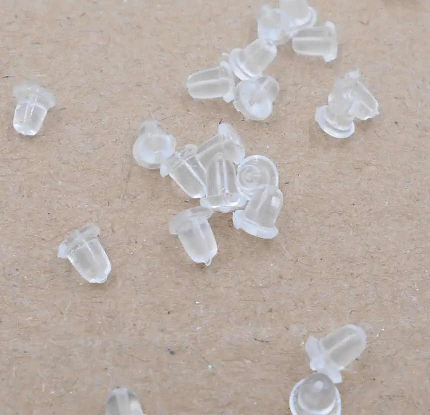 

FLTMRH 1000pcs/bag Clear Plastic Clutch Bullet Earring Backs Stoppers 4x5mm