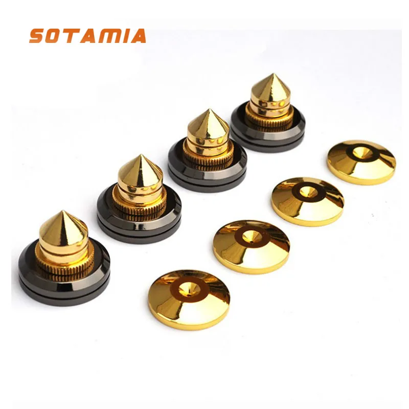 

SOTAMIA 4 Set Audio Speaker Stand Spikes Pure Copper Shock Absorber Nail Amplifier Feet DIY Speaker Accessories For Sound System