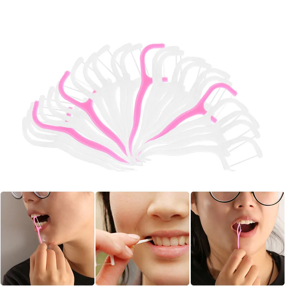 100Pcs Floss Oral Care Teeth Cleaner Dental Floss Flosser Brush Tooth Picks Oral Care Teethpick Sword Health& Beauty Tools