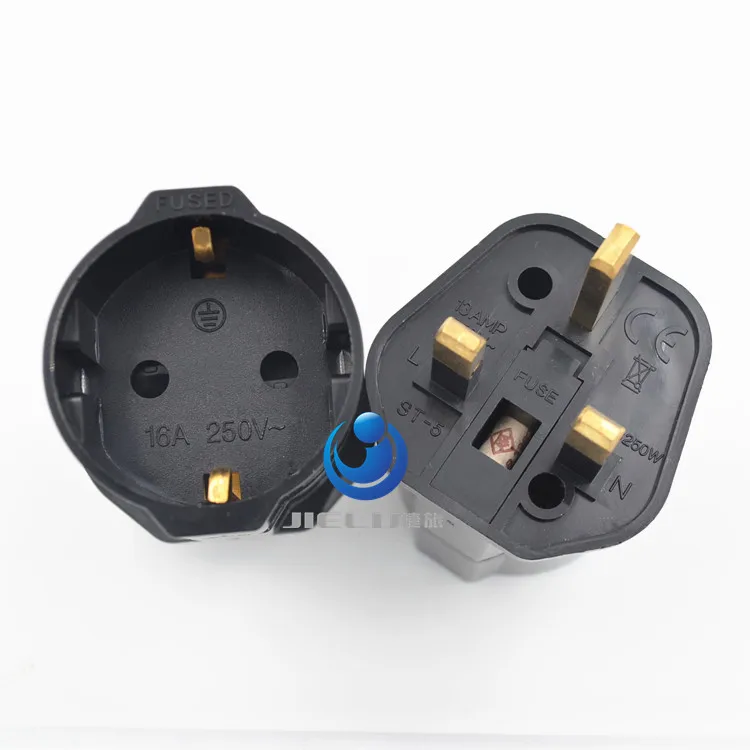 

New Arrival High Quality 5x5x7cm 250V European Euro EU Sockets 2 Pin to UK 3 Pin Plug Adapter Travel Mains Adapter