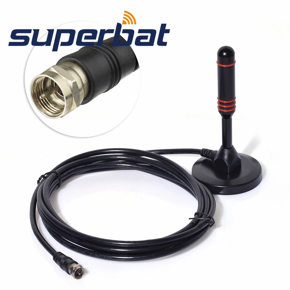 

Superbat Digital F Male Aerial-Portable Indoor/Outdoor Digital Antenna for USB TV Tuner/ATSC Television/DAB Radio-Magnetic Base