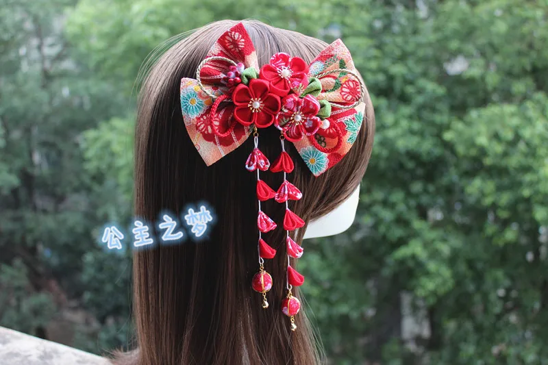 Estilo tradicional Japonês Tsumami Kanzashi Talão Sakura