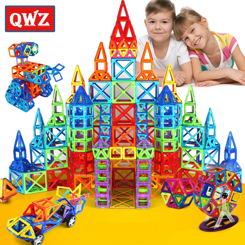 QWZ Магнитный конструктор мини модель и строительные игрушки магнитные блоки