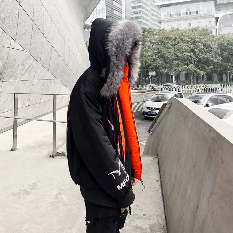 Прямая доставка черный негабаритных куртка Для мужчин парки зимние Swag Tyga пальто