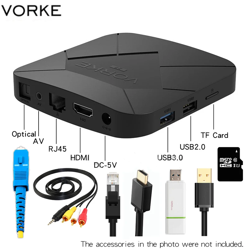  Vorke Z7 Android 9.0 TV Box 4GB/64GB Allwinner H6 Smart TV Box Quad Core USB 3.0 6K HDR Google Play
