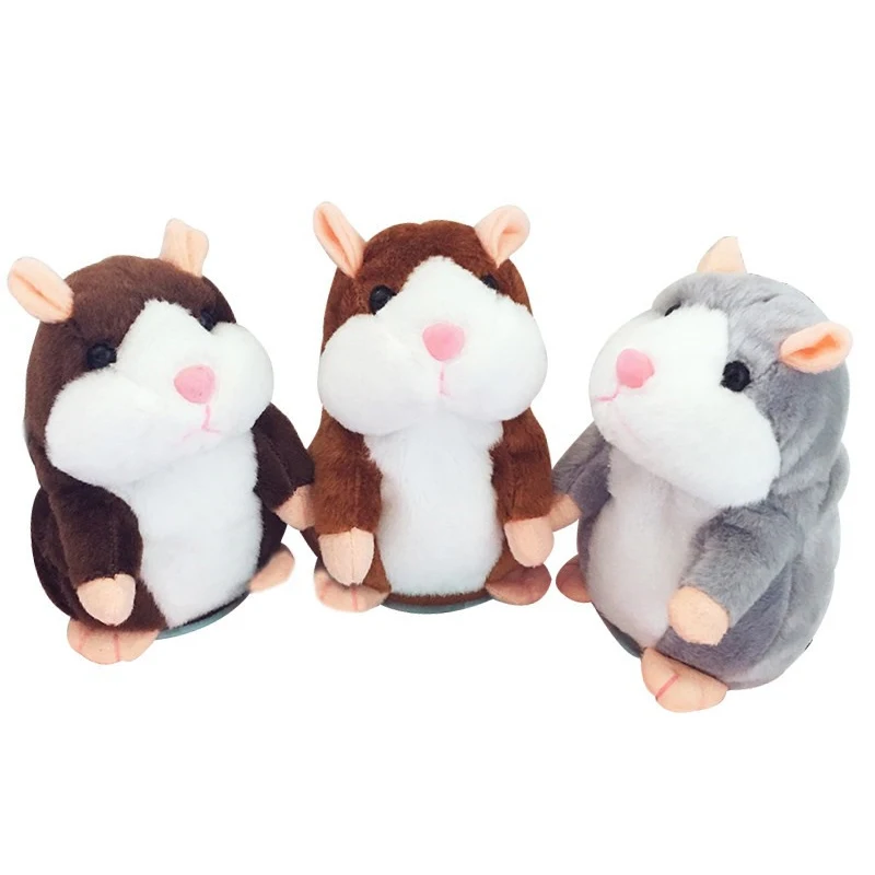 

15cm Lovely Talking Hamster Speak Talk Sound Record Repeat Stuffed Plush Animal Hamster Toys for Children birthday Gifts