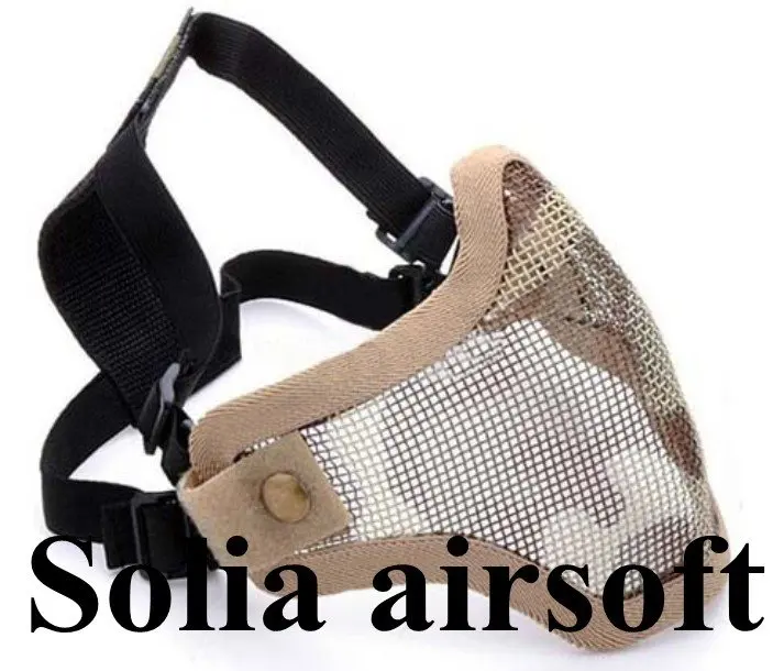 

Tactical Hunting Metal Wire Half Face CS Mask Mesh Airsoft Protect Mask Resistant Sand camo