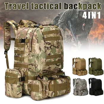 

1pc Men Travel Bag Large Capacity Waterproof Camouflage Printed Army Rucksack for Camping ASD88