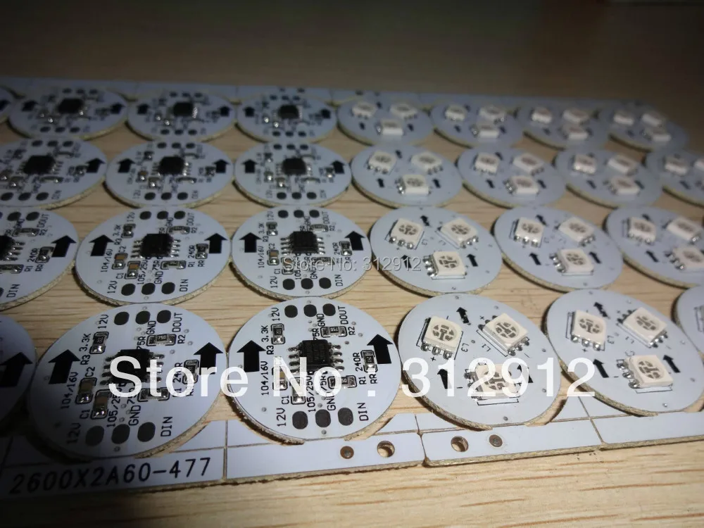 Печатная плата WS2811 диаметром 26 мм с 3 шт. светодиодами 5050 SMD RGB 0 72 Вт вход
