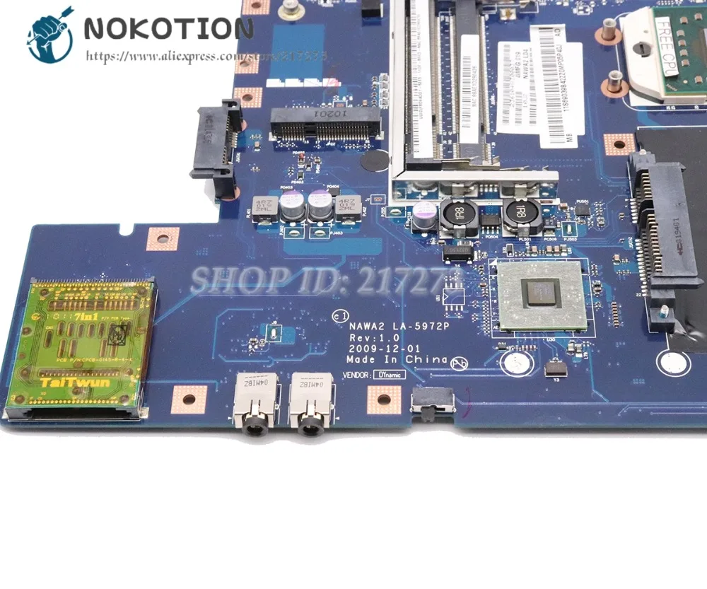 Black Friday  NOKOTION For Lenovo G555 Laptop Motherboard NAWA2 LA-5972P 11S69039841 69039841 Socket S1 DDR2 Free