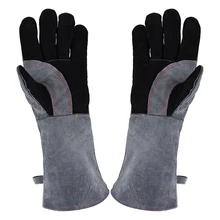 Сварочные перчатки выстроились кожа экстремально термостойкие двойной изоляции Tig сварщики, барбекю, садоводство, кемпинг, плита, камин