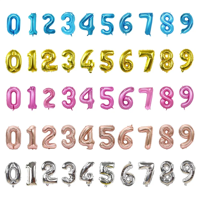 40inch Rose Gold Silver Pink Blue Giant Number Foil Helium Balloons Birthday Wedding Party Decoration Festival Christmas Supplie