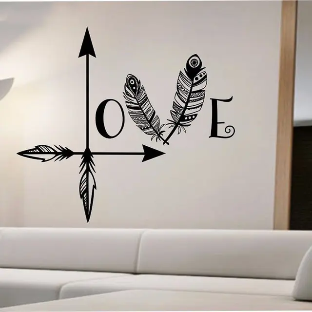 Beautiful Arrow Feather Love Wall Decal Namaste Vinyl Sticker Art Beautiful Arrow Feather Love Wall Decal Namaste Vinyl Sticker Art Decor Bedroom Design Mural Home