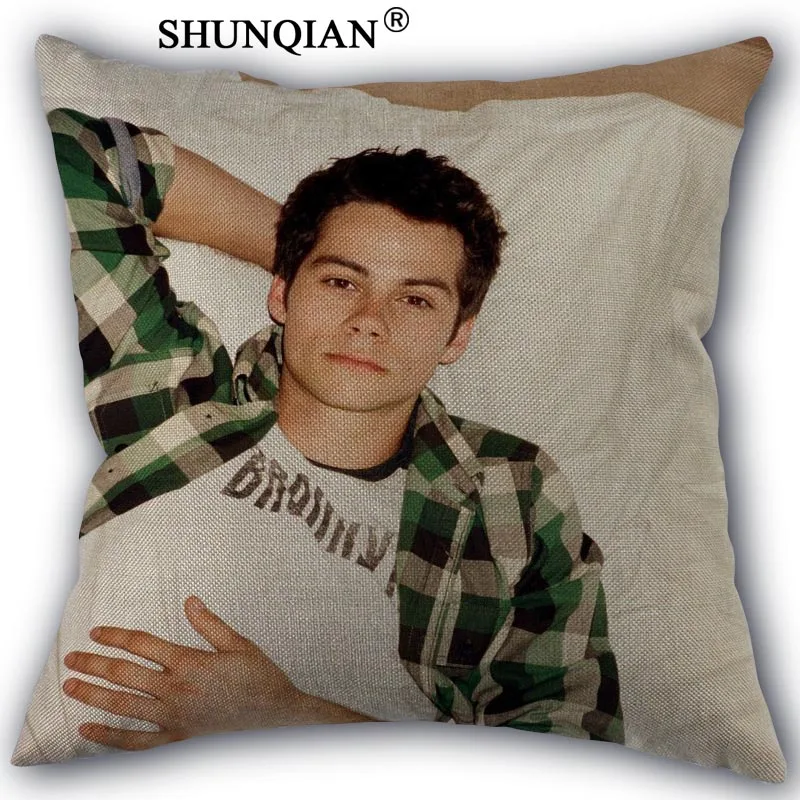 

Hot Sale Custom Dylan O'Brien pillowcases 18x18 Inch Woven Cotton Linen Chair Seat Throw Pillow Cover pillowcase