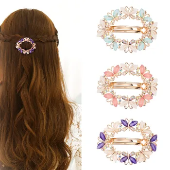 

1PC Flower Butterfly Barrettes Clamp Hairpins Brooch Hair Styling Tools Crystal Rhinestone Hair Clips for Women Girls