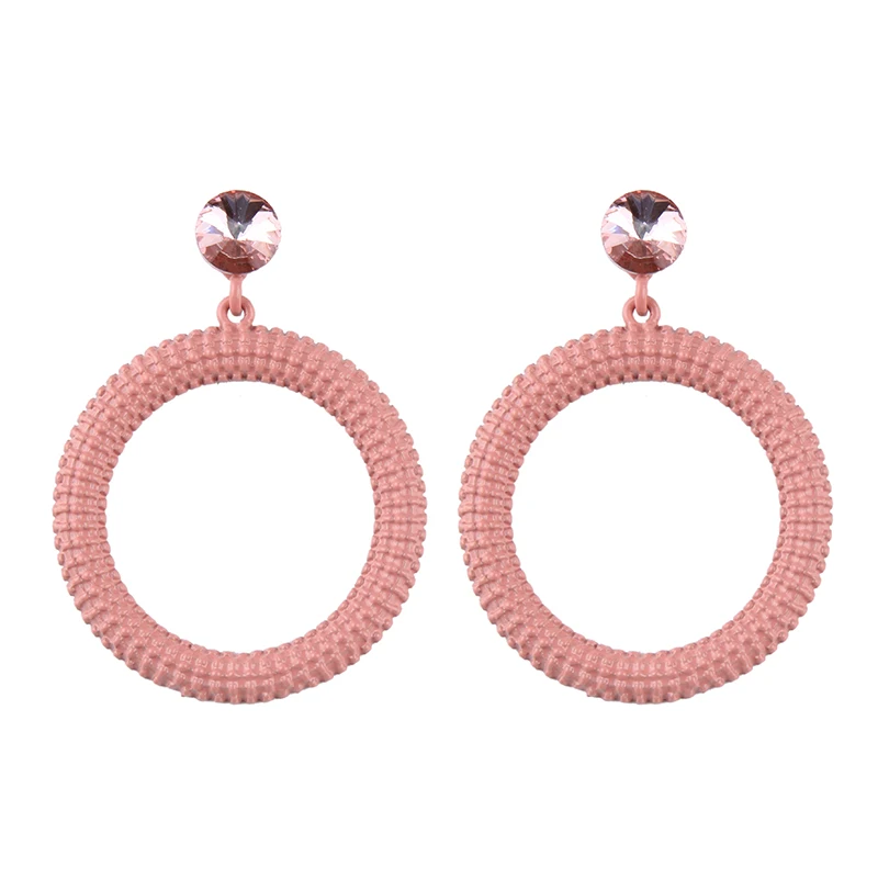 

Miwens Metal Round Drop Dangle Earrings Fashion Women Mixed Color Big Geometric Circle Statement Earrings Charm Jewelry