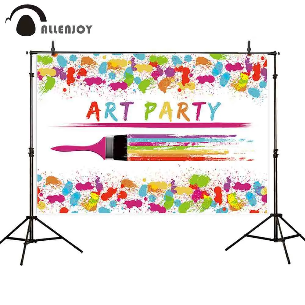Allenjoy art party photography background colorful birthday kid backdrop photo shoot prop photocall printed photobooth new