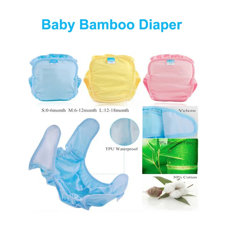 1PC Bamboo Reusable Nappies Newborn Cloth Diapers Insert Breathable font b Baby b font Training Reusable