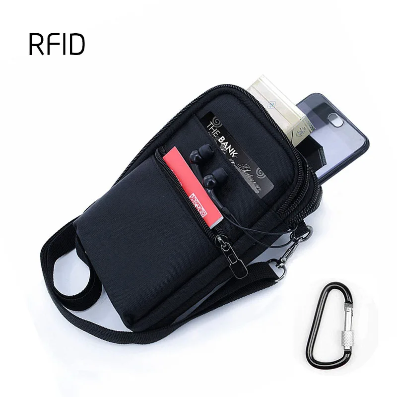 RFID Anti Theft Passport Holder Neck Bag Travel Nylon Wallet ID Card