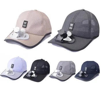 

2019 Fashion Men Women Unisex Summer Hat Fan Cooling Baseball Cap Hat USB Charging Breathable Shade Sunscreen Hats Caps