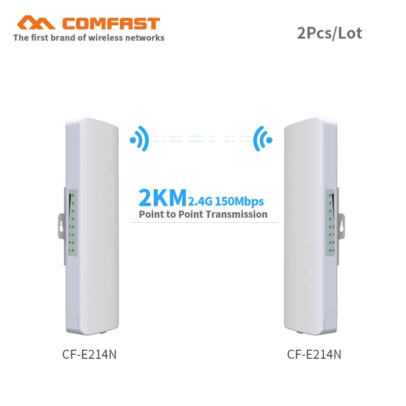 

2pcs COMFAST CPE/Network Bridge/Repeater/WIFI signal booster Amplifier point to point transmission 2KM antenna wifi base station