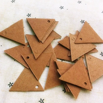 

3.5x3.5cm Triangle Kraft Paper Blank Candy Box Tags For Wedding 500Pcs/Lot DIY Craft Paper Gift Box Tag H0123