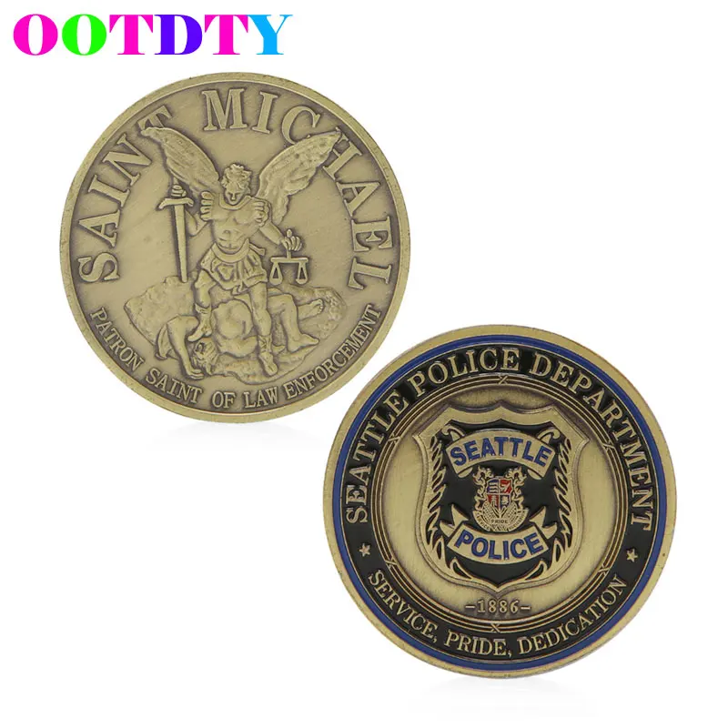 

Saint Michael Seattle Police Department Commemorative Coin Zinc Alloy Commemorative Collection No-currency Coins MY20